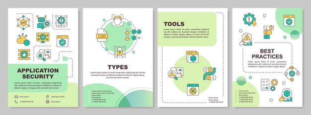 Vector software security types green circle brochure template