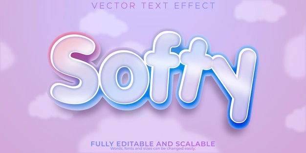 Vector softy text effect editable girl and baby text style