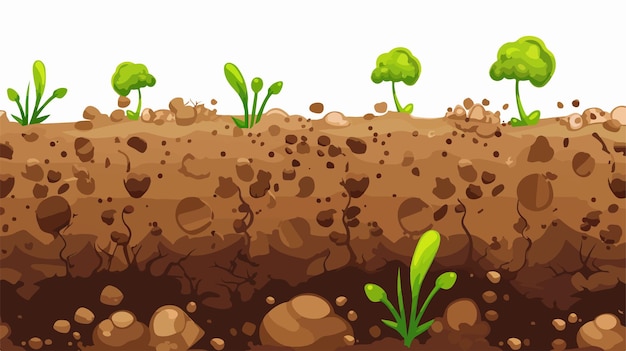 Vector soil background flat vector style on white