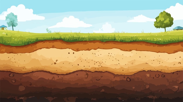 Vector soil layer infographics earth texture horizon environmental education graphic design