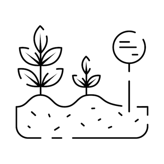 Soil line icon Simple Plants Related Vector Line Icon Contains such Icons as Leaf on Hand and Growing Conditions Seeds and irrigation Spring