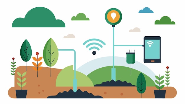 Soil moisture probes connected to a wireless network allow for remote monitoring and control of