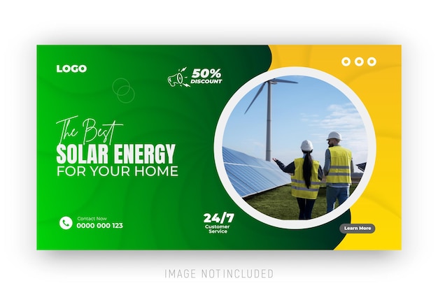 Vector solar brilliance social media post youtube video thumbnail template