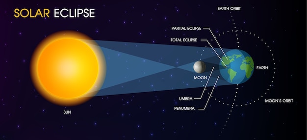 Vector solar eclipse of the sun.