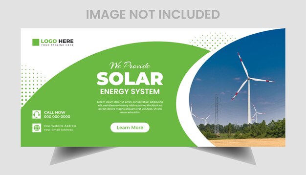 Vector solar energy facebook cover or social media cover banner template