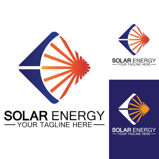 Solar Energy Logo Design Vector Template