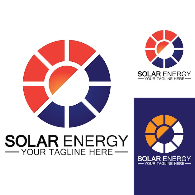 Solar Energy Logo Design Vector Template