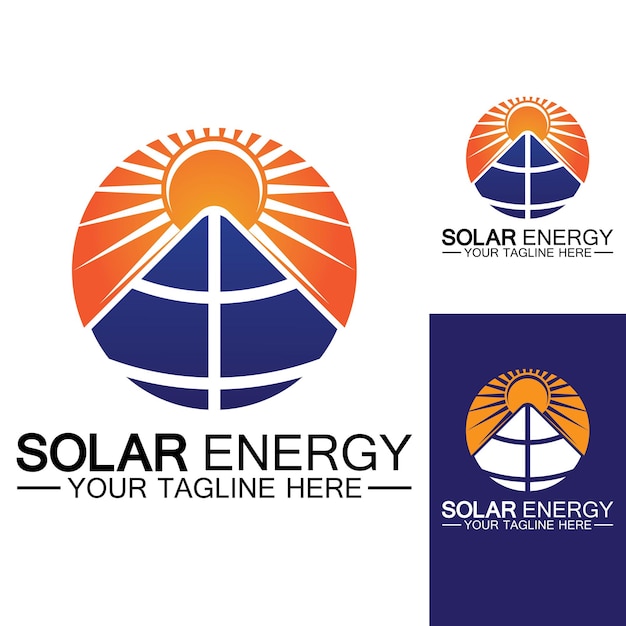 Solar Energy Logo Design Vector Template