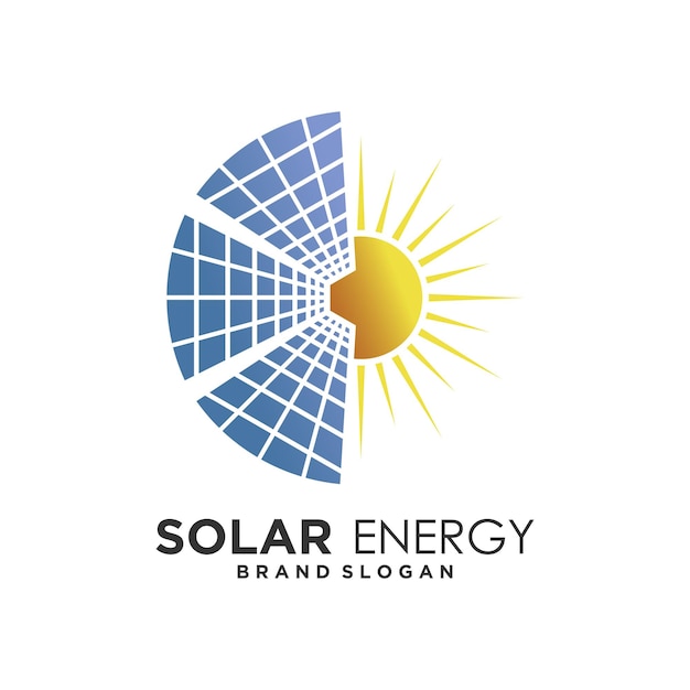 Solar energy logo design with vector premium concept