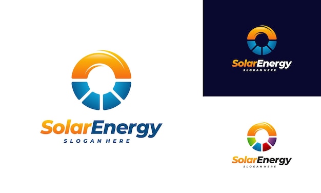 Solar Energy logo designs vector, Sun power logo