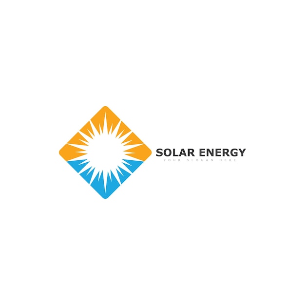 Solar energy logo or icon vector solar panel sign