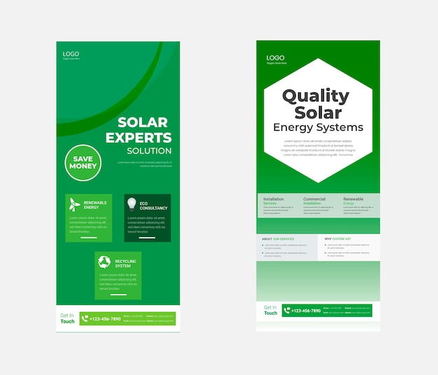 Solar Energy Roll up Banner Design Go Ggreen Save Energy Roll up leaflet template Solar Energy poster template Go Ggreen Save Energy DL Flyer