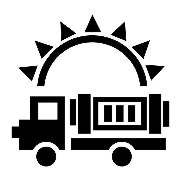 Solar energy truck icon Simple illustration of solar energy truck vector icon for web design isolated on white background