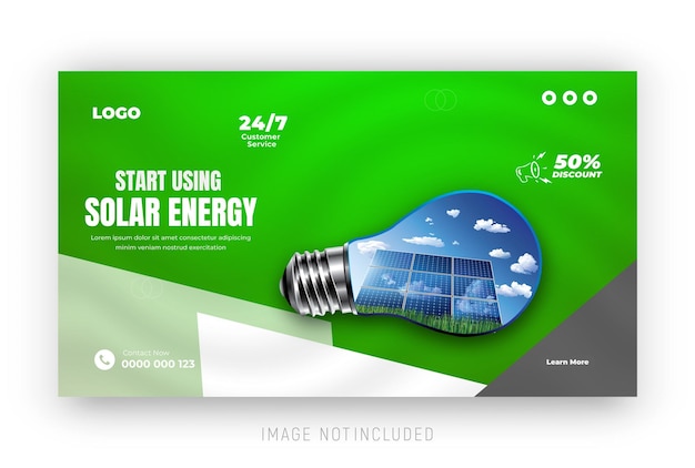 Vector solar essence social media post youtube video thumbnail layout