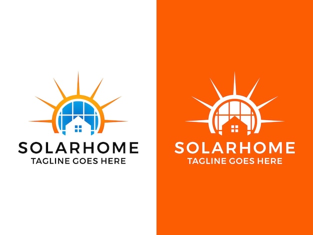 Solar home modern logo design vector template