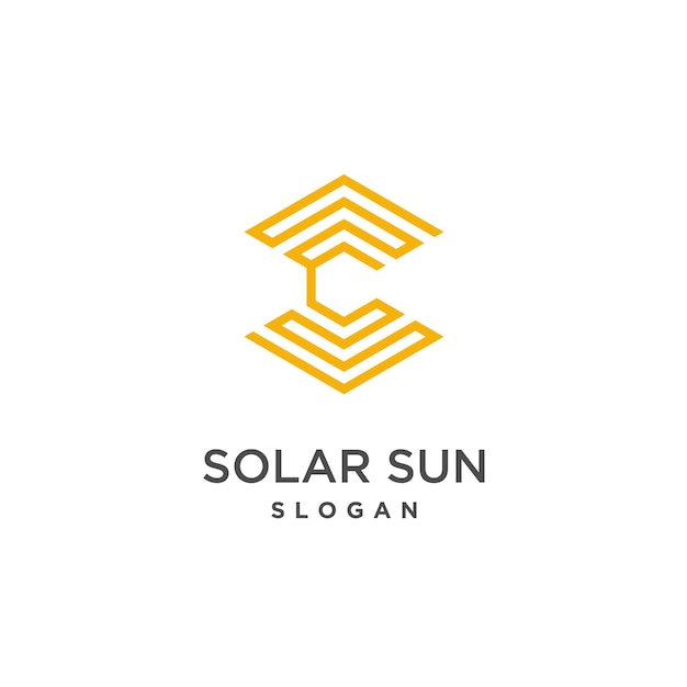 Solar logo design element vector icon with creative concept idea