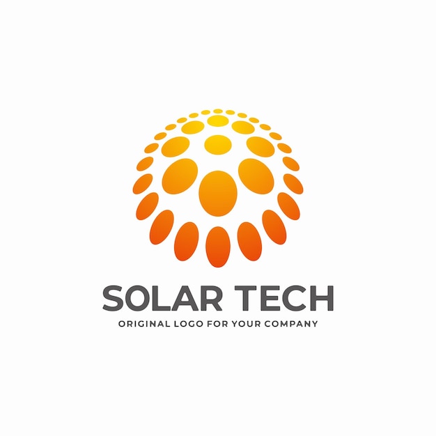 Solar logo with abstract shape logo design template.