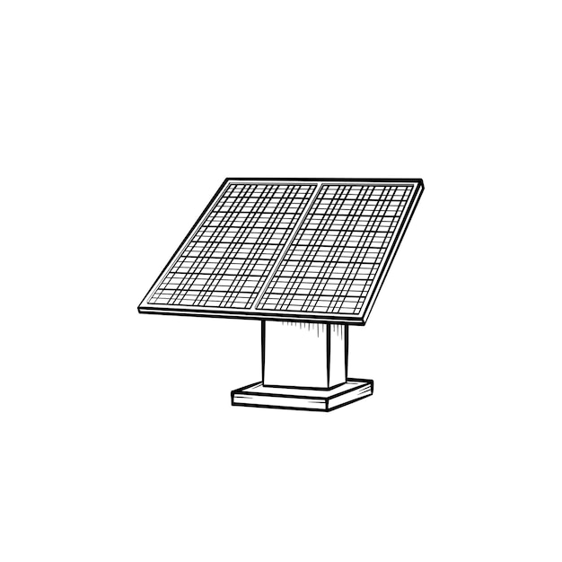 Solar panel hand drawn outline doodle icon. Equipment for renewable energy - solar panel vector sketch illustration for print, web, mobile and infographics isolated on white background.