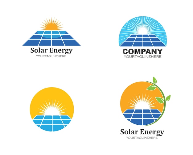 Solar panel logo vector icon of natural energy