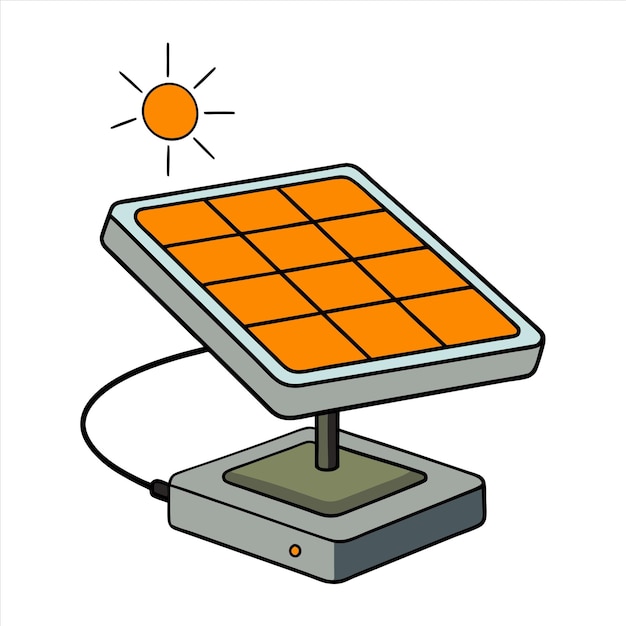 Vector a solar panel with the sun on it and the sun on it