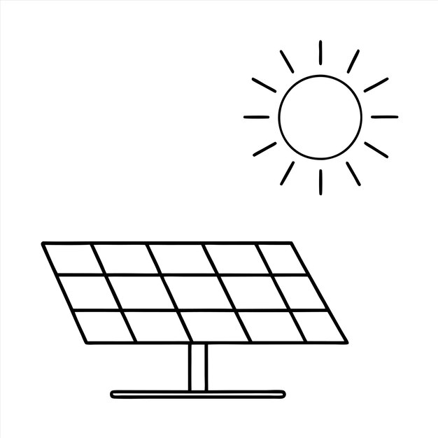 Vector a solar panel with the sun on it and the words sun on the top