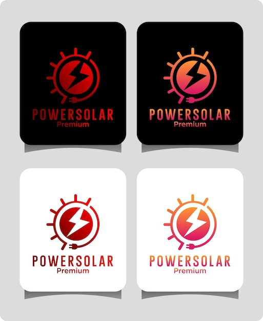 solar power energy logo design template