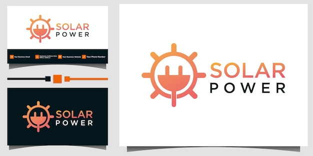 solar power energy logo design