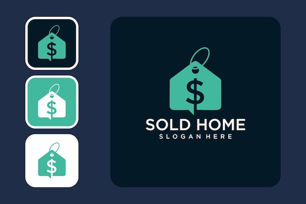 sold home with dollar logo design