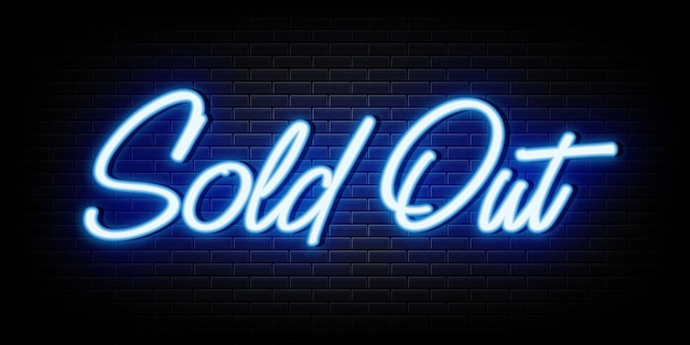 sold out neon sign design element light banner