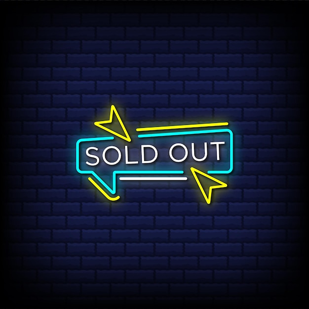 Sold out neon sign style text