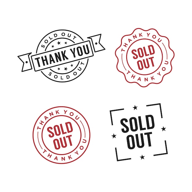 Sold Out Stamp Badge Emblem Logo for online Store logo design template