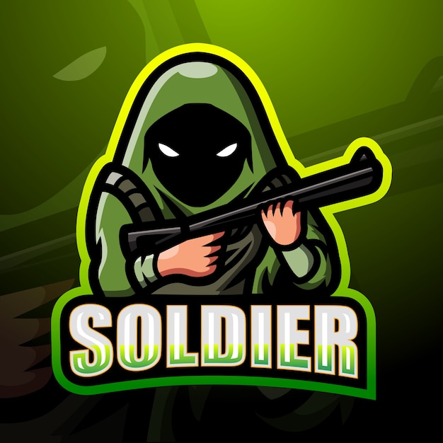 Soldier mascot esport logo design