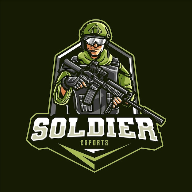 Soldier Mascot logo for esport and sport