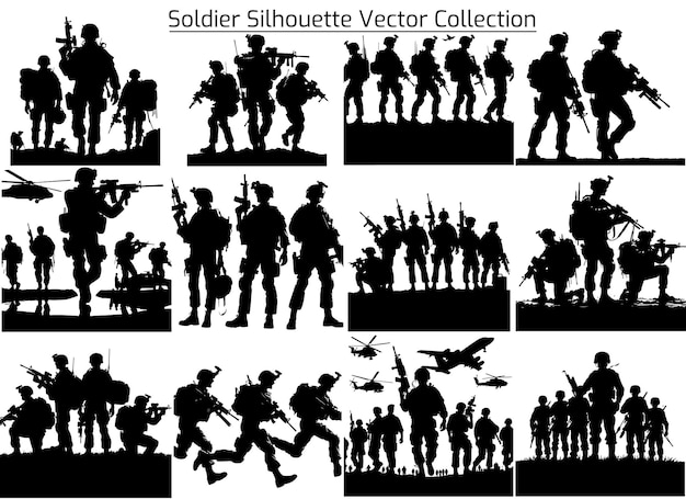 Soldier silhouette vector