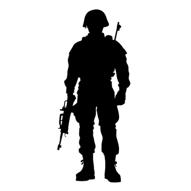 Soldier Silhouette on White