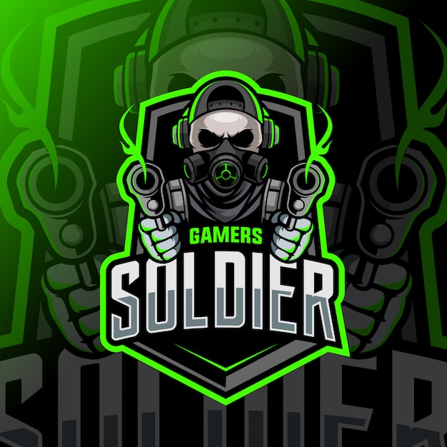 soldier skull mascot esport logo