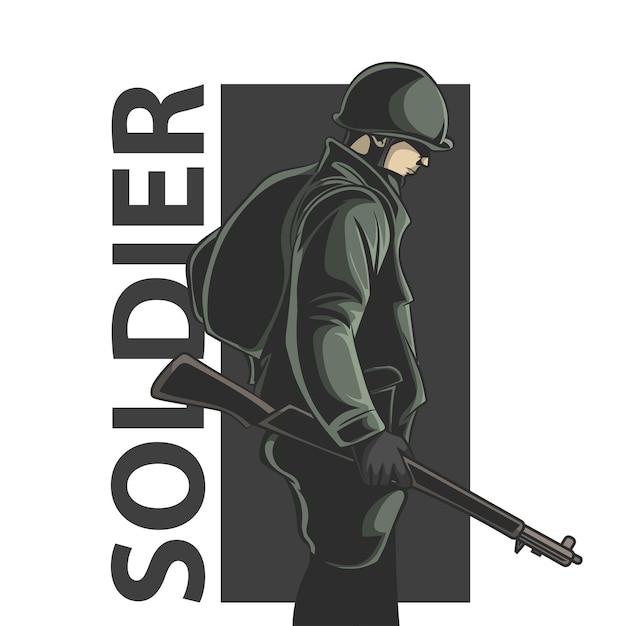 Soldier with rifle vector illustration