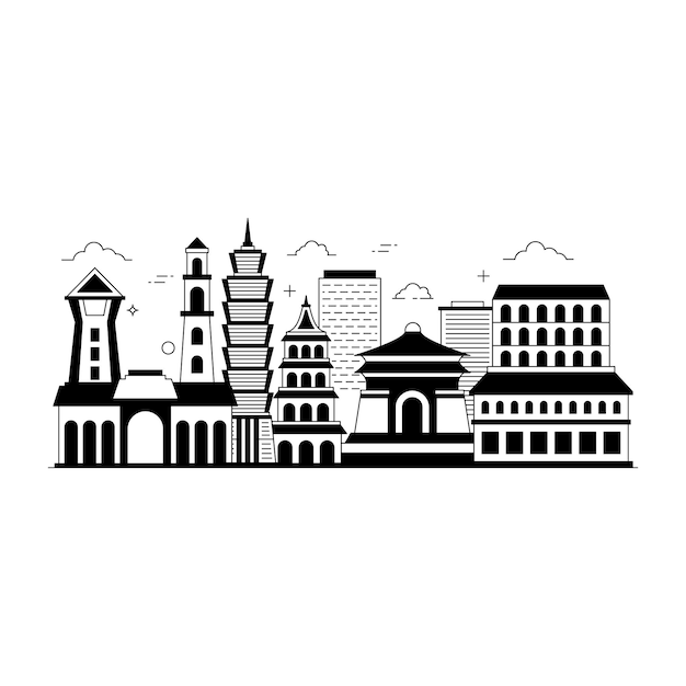 Solid style illustration of City Skylines