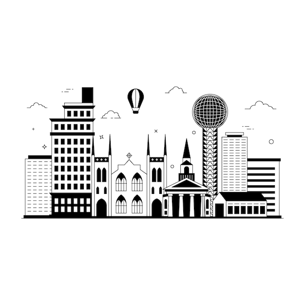 Solid style illustration of City Skylines