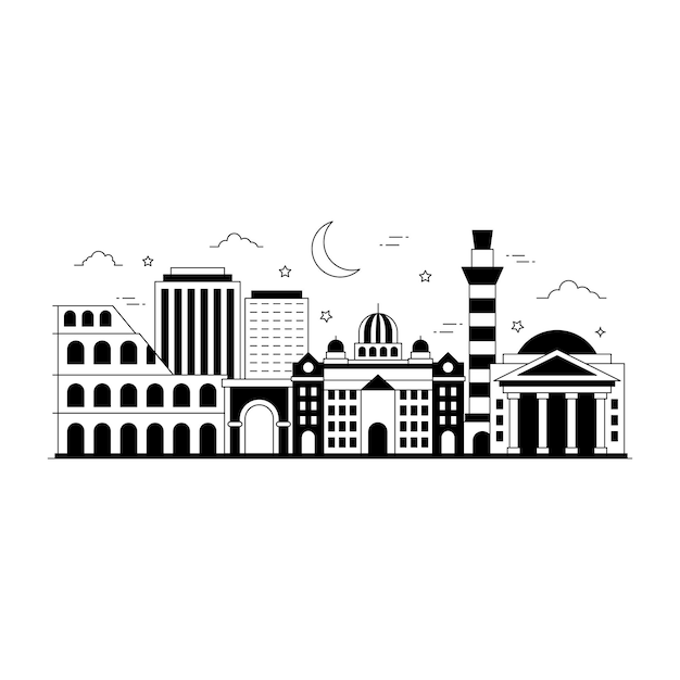 Solid style illustration of City Skylines