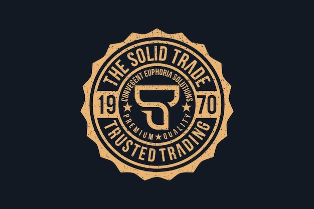 The solid trade logo creative concept Premium Vector