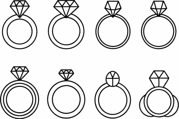 Solitaire Ring line art graceful depiction of modern and elegant ring