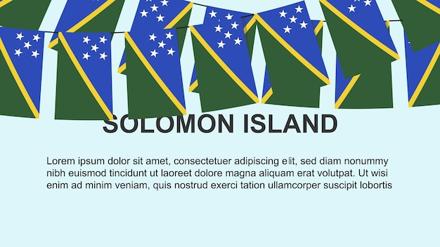 Solomon Island flags hanging on a rope celebration and greeting concept independence day