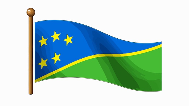 Vector solomon islands flag drawing style isolated vector