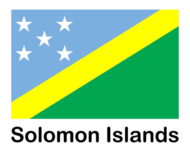 Vector solomon islands national flag banner state symbol flagpole