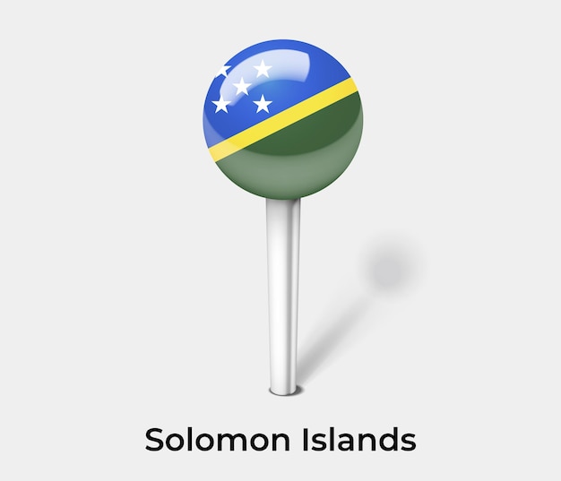 Solomon Islands push pin for map vector illustration