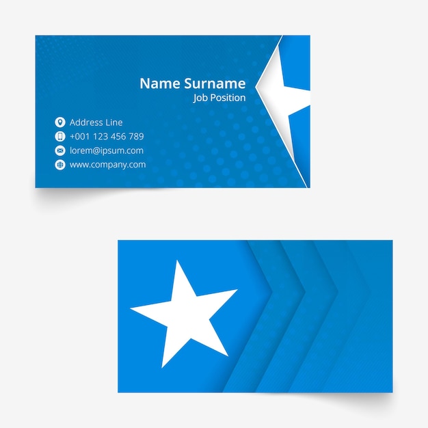 Somalia Flag Business Card, standard size (90x50 mm) business card template with bleed under the clipping mask.