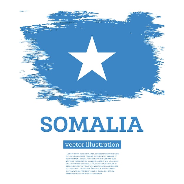 Somalia Flag with Brush Strokes Independence Day