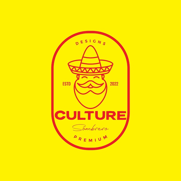 Sombrero old man bearded logo deesign