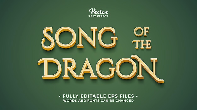 a song of the dragon fantasy text effect editable eps cc